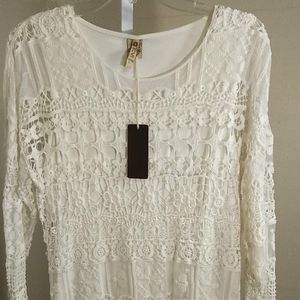 XC\/I 100% COTTON LACE DRESS